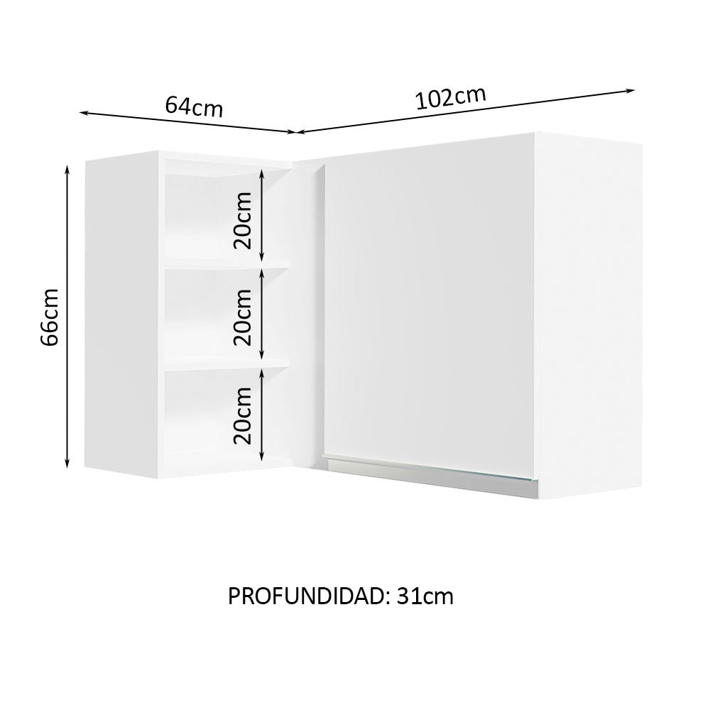 Alacena Gabinete Superior De Esquina Cocina Madesa Glamy BB 01