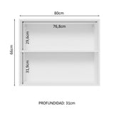 Alacena 2 Puertas 2 Compartimentos Madesa - 80 Cm