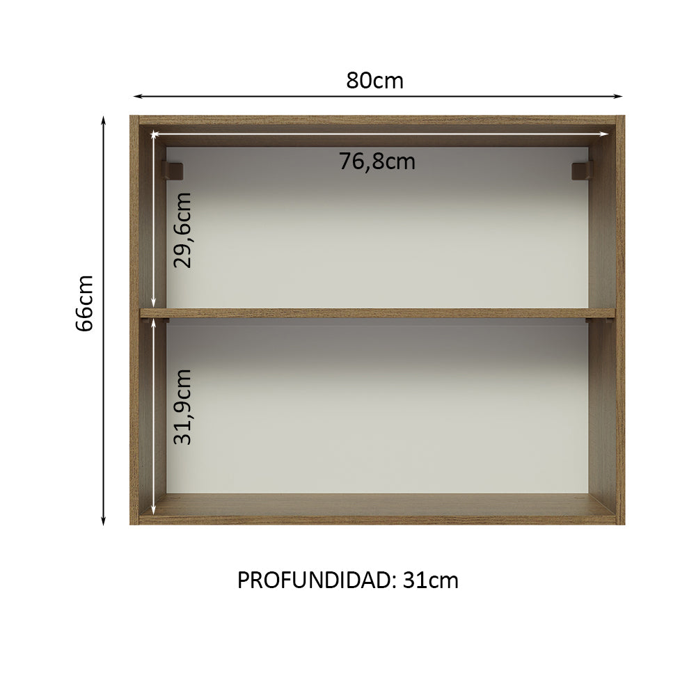 Alacena 80 cm 2 Puertas Marrón Glamy Madesa