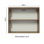 Alacena 80 cm 2 Puertas Marrón Glamy Madesa