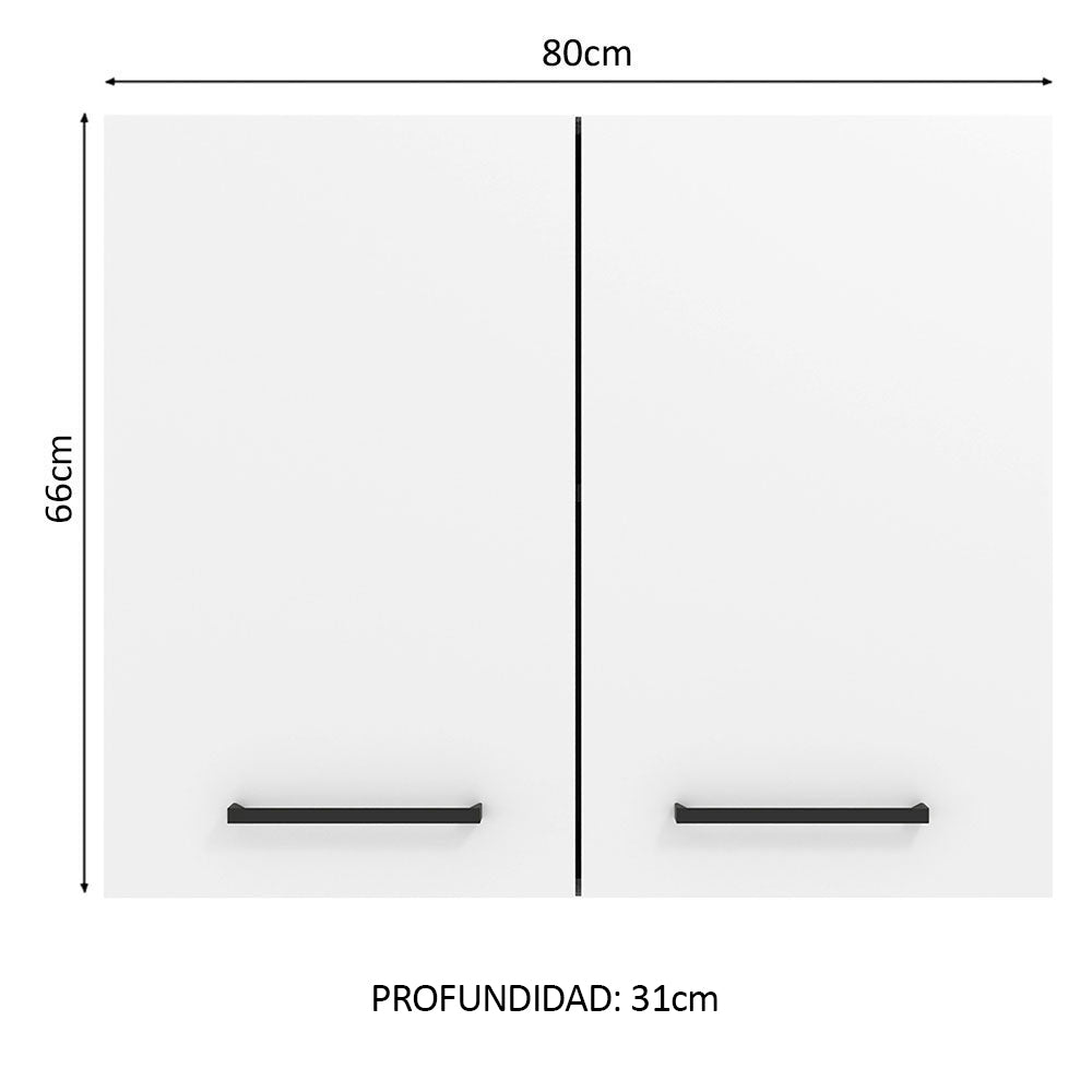 Alacena 80 cm 2 Puertas Agata Marrón/Blanco