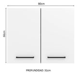 Alacena 80 cm 2 Puertas Agata Marrón/Blanco