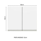 Alacena 80 cm 2 Puertas Marrón/Blanco Glamy Madesa