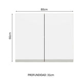 Alacena 80 cm 2 Puertas Glamy Marrón/Blanco