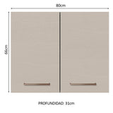 Alacena 80 cm 2 Puertas Agata Marrón/Crema