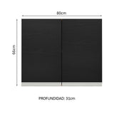 Alacena Gabinete Superior Cocina Madesa Glamy 80cm Marrón/Negro