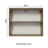 Alacena 80 cm 2 Puertas Lux Marrón/Gris