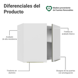 Alacena Cocina 80 cm 2 Puertas Blanco/Blanco Aterciopelado Lux Madesa