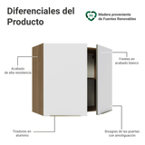 Alacena Cocina 80 cm 2 Puertas Marrón/Blanco Aterciopelado Lux Madesa