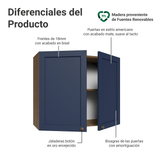 Alacena 80 cm 2 Puertas Marrón/Azul Vik Madesa