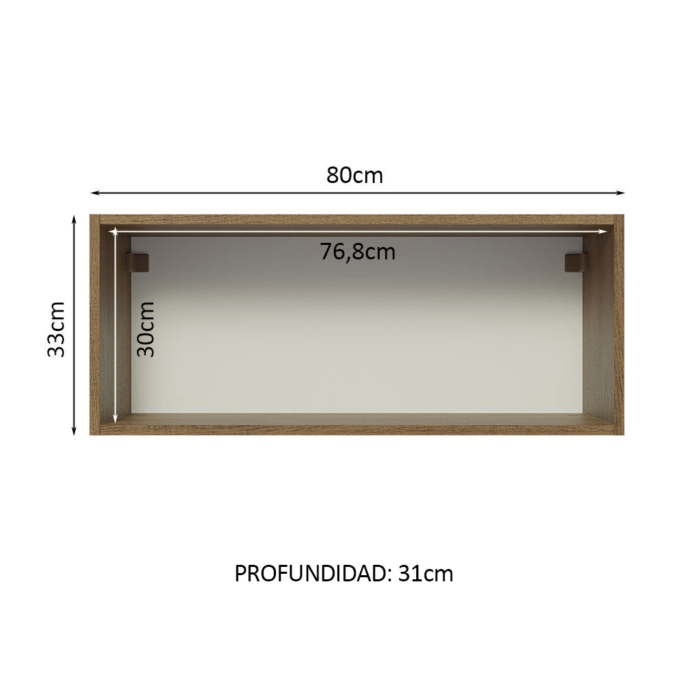 Alacena 80 cm 1 Puerta Rebatible Marrón Glamy Madesa