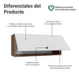 Alacena 80 cm 1 Puerta Puerta Rebatible Marrón/Blanco Vik Madesa