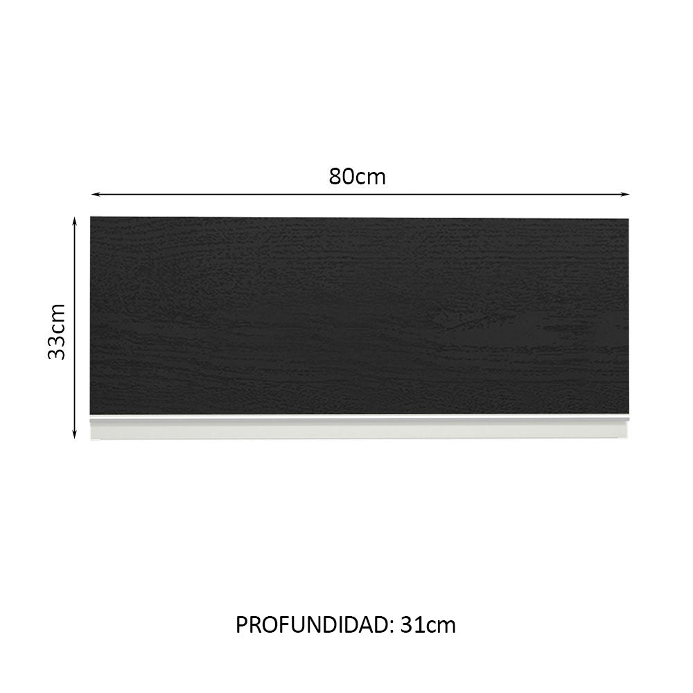 Alacena Gabinete Superior Madesa Glamy 80cm 1 Puerta Blanco/Negro