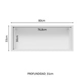 Alacena 80 cm 1 Puerta Lux Blanco/Negro