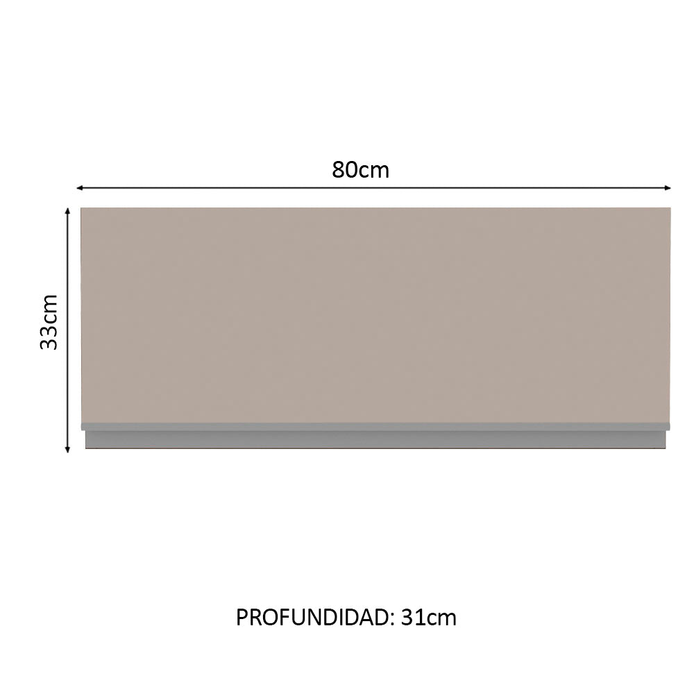 Alacena Gabinete Superior Cocina Madesa Glamy 80cm Marrón/Crema