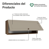 Alacena Cocina 80 cm 1 Pueta Abatible Marrón/Crema Vik Madesa