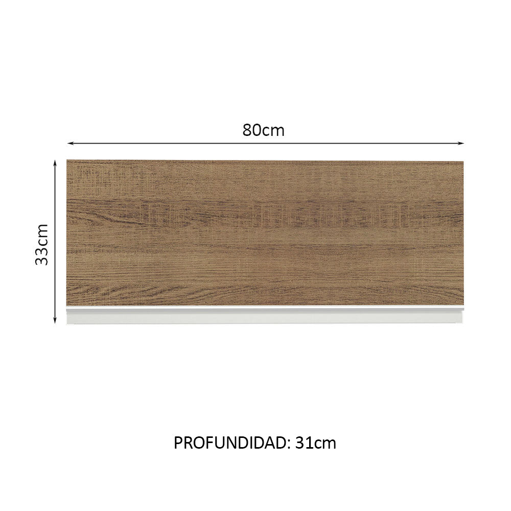 Alacena 80 cm 1 Puerta Rebatible Glamy Blanco/Marrón