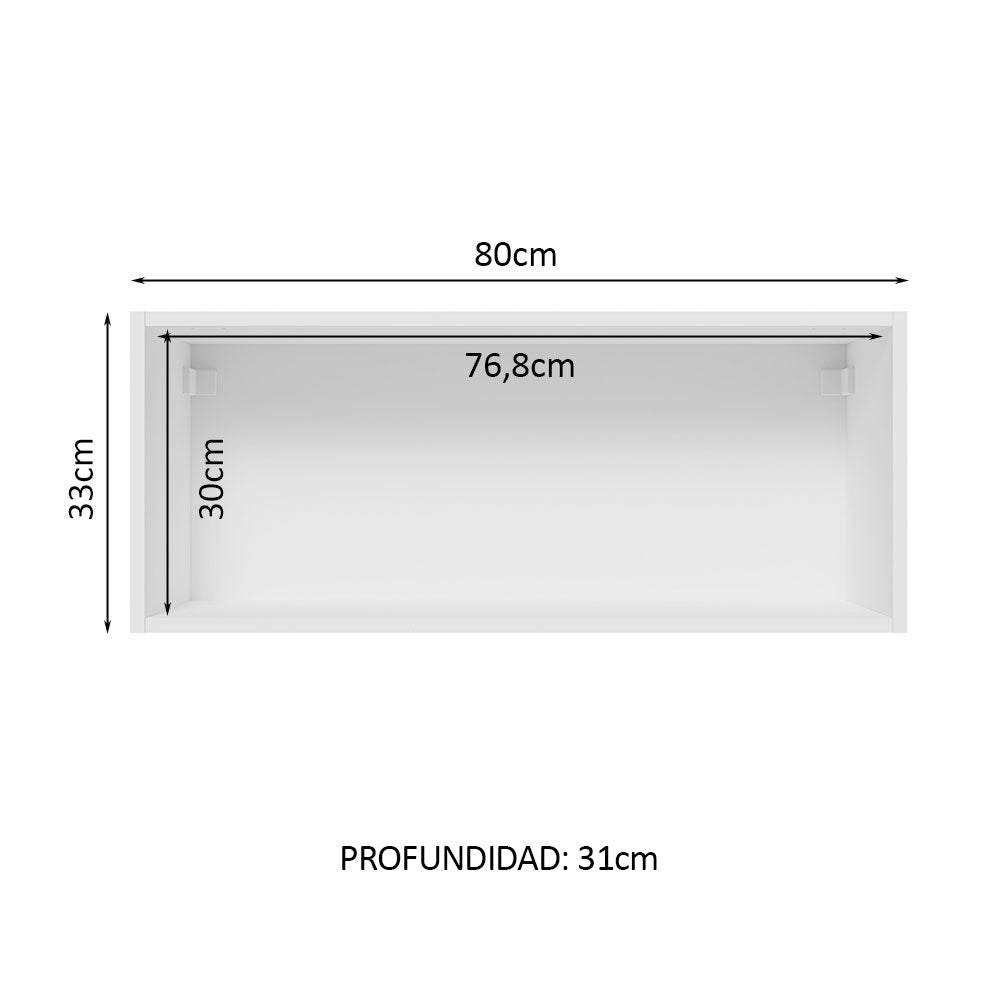 Alacena 80 cm 1 Puerta Lux Blanco/Gris