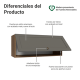 Alacena 80 cm 1 Puerta Puerta Rebatible Marrón/Gris Vik Madesa