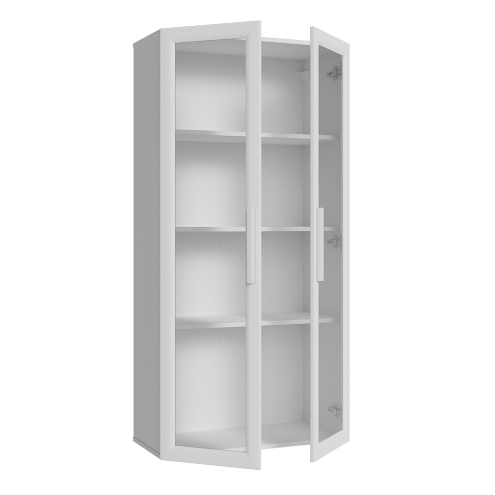 Mueble de Cocina Cristalero 70 cm 2 Puertas de Vidrio Blanco