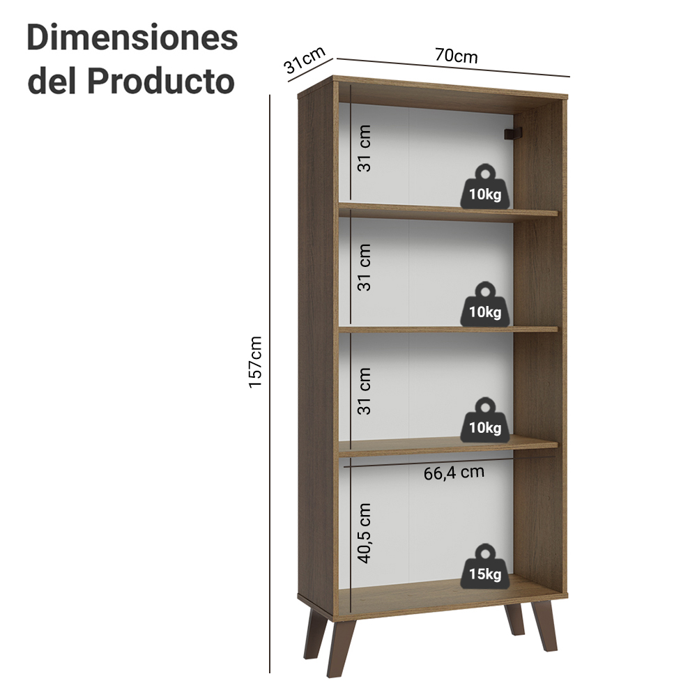 Cristalero 70 cm 2 Puertas con Patas 01 Marrón Línea Estándar Madesa