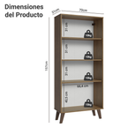 Cristalero 70 cm 2 Puertas con Patas 01 Marrón Línea Estándar Madesa
