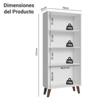 Cristalero 70 cm 2 Puertas con Patas Trapecio Blanco Línea Estándar Madesa