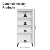 Cristalero 70 cm 2 Puertas de Vidrio con Patas Vik Blanco/Marrón