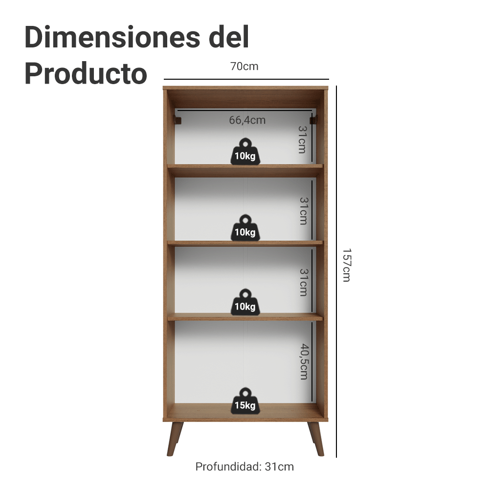 Cristalero 70 cm 2 Puetas de Vidrio con Patas Cónicas Marrón/Crema/Marrón Vik Madesa