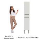Despensero 32 cm Sin cajones 2 Puertas Emilly Blanco