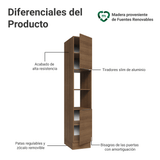 Despensero 40 cm 2 Puertas e 2 Nichos Marrón Stella Madesa