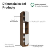 Despensero 40 cm 2 Puertas e 2 Nichos Marrón/Blanco Stella Madesa