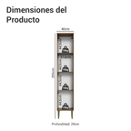 Despensero 40 cm 1 Puerta Marrón/Negro Lille Madesa