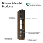 Despensero 40 cm 2 Puertas y 2 Nichos Marrón/Negro Lux Madesa