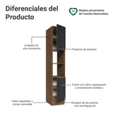 Despensero 40 cm 2 Puetas y 2 Nichos Marrón/Negro Lux Madesa