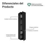 Despensero 40 cm 2 Puertas Flotante Negro Nice Madesa