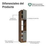 Despensero 40 cm 2 Puertas e 2 Nichos Marrón/Gris Agata Madesa