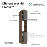 Despensero 40 cm 2 Puertas e 2 Nichos Marrón/Gris Vik Madesa