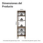 Mueble para Horno o Microondas 60 cm 3 Puertas Marrón/Blanco Lille Madesa