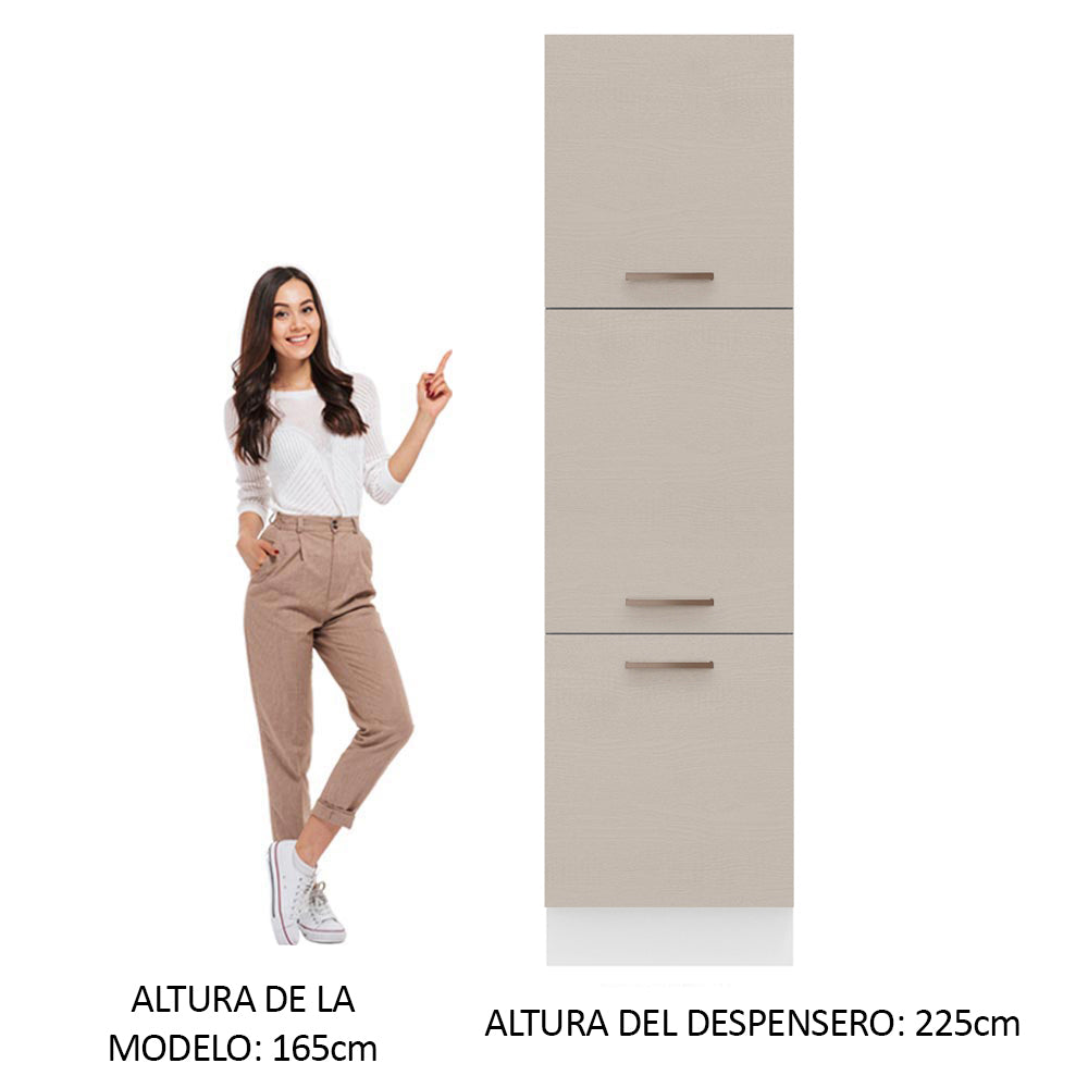 Despensero 60 cm 3 Puertas Blanco/Crema Agata Madesa