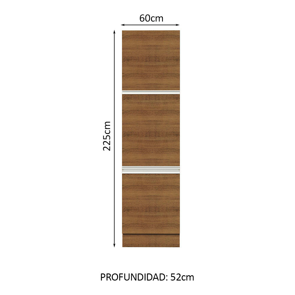 Bajo Mesada Organizador Madesa Glamy 60 cm 3 Puertas Marrón