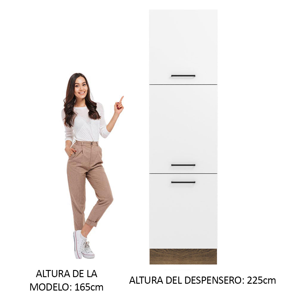 Despensero 60 cm 3 Puertas Marrón/Blanco Agata Madesa