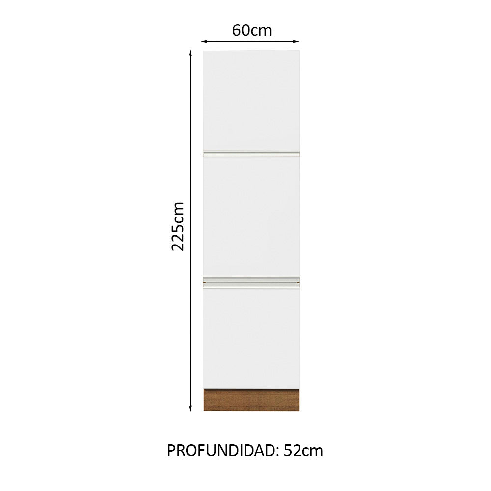 Bajo Mesada Organizador Madesa Glamy 60 cm 3 Puertas Marrón/Blanco