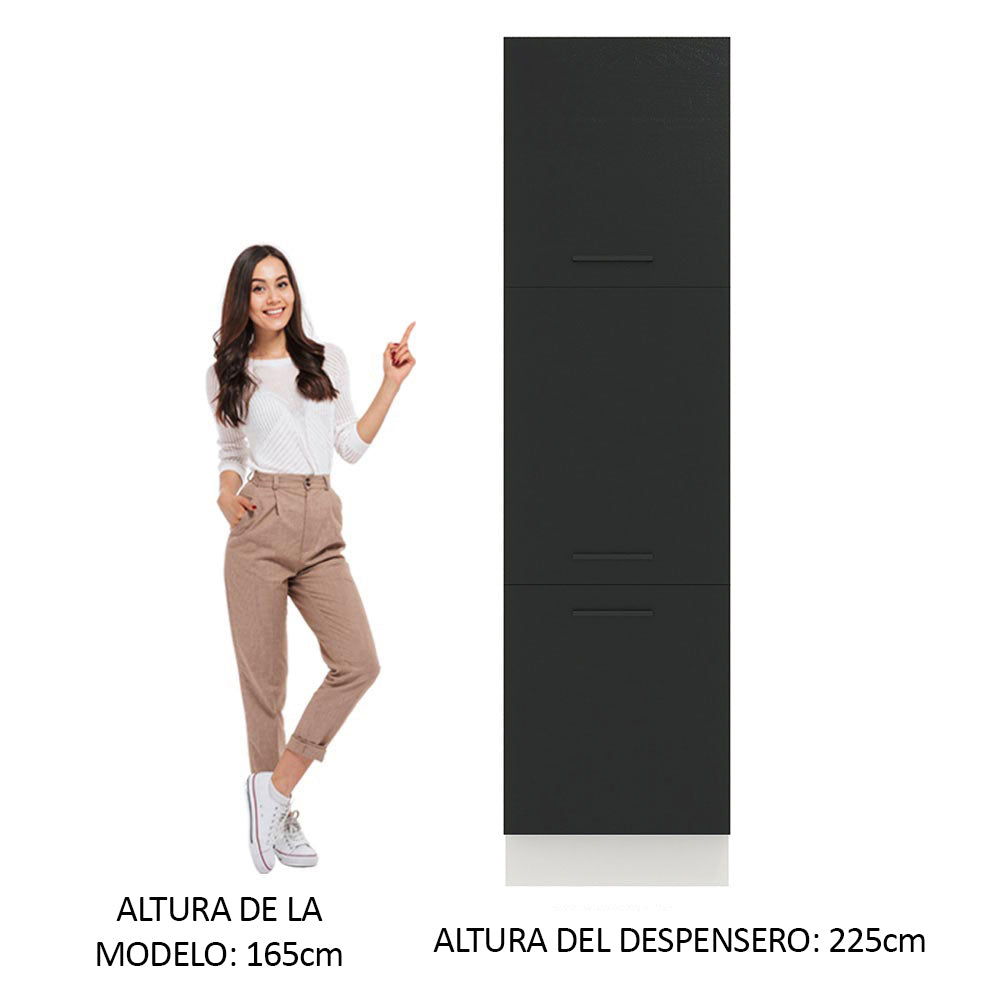 Despensero 60 cm 3 Puertas Blanco/Negro Agata Madesa