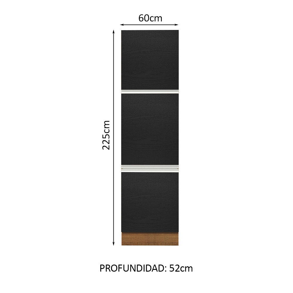 Mueble Para Horno Y Microondas Madesa Glamy 60cm Marrón/Negro