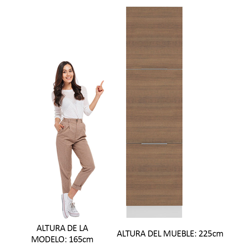 Despensero 60 cm 3 Puertas Blanco/Marrón Stella Madesa