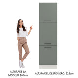 Despensero 60 cm 3 Puertas Blanco/Gris Agata Madesa