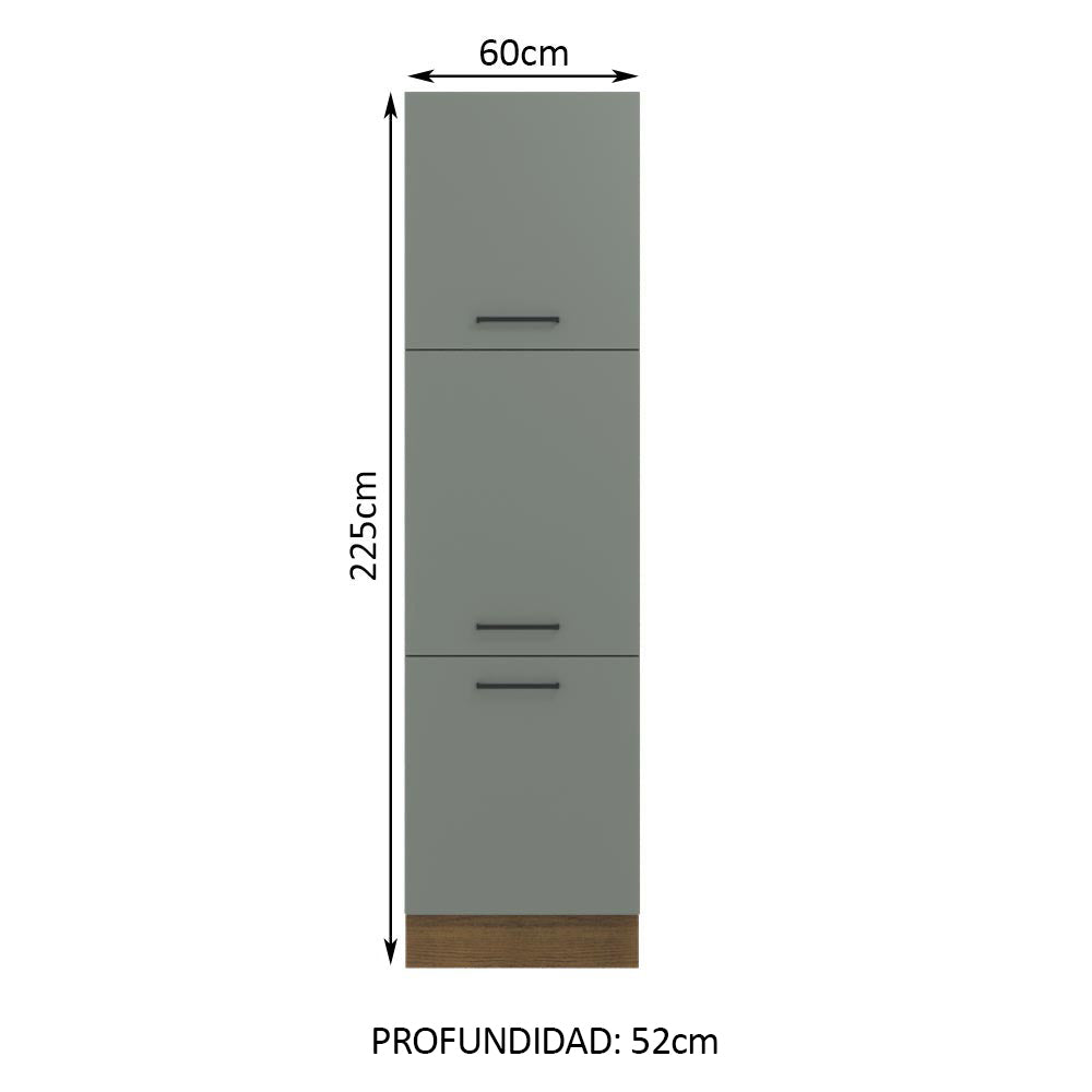 Despensero Agata 60 cm 3 Puertas Marrón/Gris