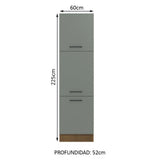 Despensero Agata 60 cm 3 Puertas Marrón/Gris
