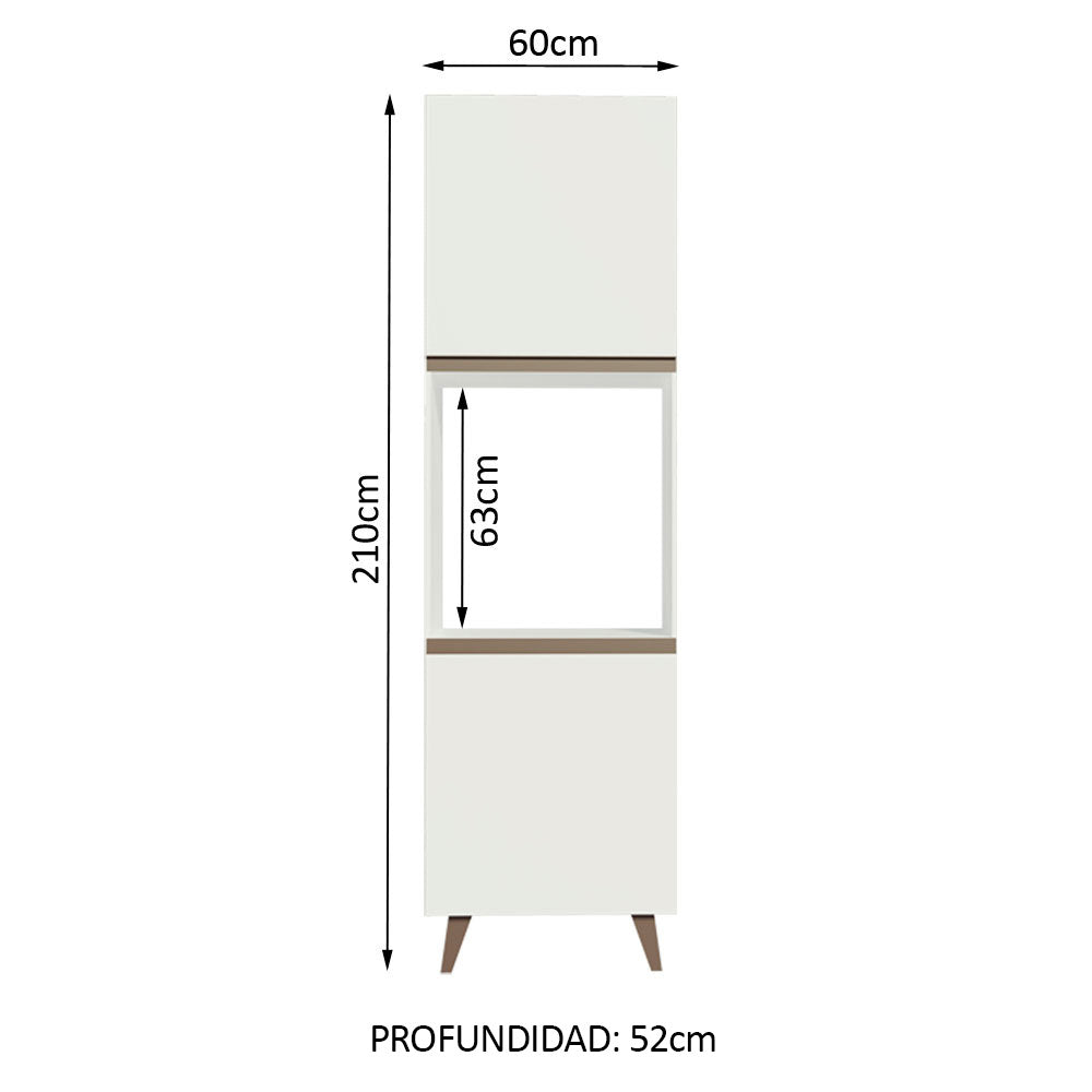 Mueble de cocina para Horno/ microondas Madesa Reims 60 cm 2 Puertas Blanco